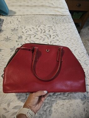Prada Red Leather Satchel Tote